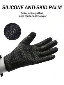 Winter Warm Cycling Gloves, Suitable For Finger Protection, Windproof, Outdoor Gloves, Touchscreen Compatible, Christmas Gift, New Year's Gift. - Black - View 3