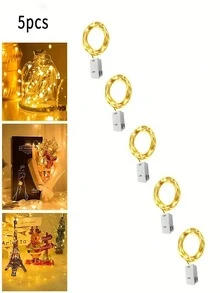 1/5/10pcs 1M LED Copper Wire String Lights, Colorful Decorative Light Strings For Bouquets, Flowers, Gifts And Atmosphere - Yellow - View 13