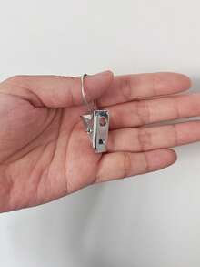 10pcs Stainless Steel Curtain Clips With Hook Rings, Sliver Color Shower Curtain Hangers Clips, Mini Hook Clips Rings Hangers, Rustproof Metal Decorative Drapery Rings, Curtain Clips Door Curtain And Shower Curtain Ring, Curtain Clips For Home Decoration Hanging Drapes Bows Hat And Display Photos