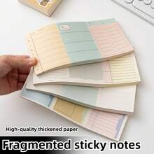 3-Compartment Memo Pad With Organized Sticky Notes, Non-Adhesive, Creative Tear-Off Planning Paper, Suitable For Students To Record Reminders And Leave Messages. - Multicolor - View 2