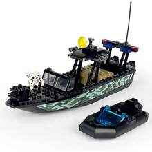 City  Speed Boat Building Blocks SetsCity Fire Rescue Boat Guard Boat Patrol Boat Creative Building Bricks Compatible With  Fun Gift Or Pretend Play Toy For Rescue Boat 70PCSMaterial Safety And Rich Functionality - RescueBoat70pcs - View 2
