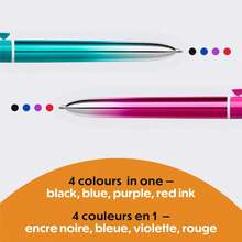 Bolígrafo retráctil de 4 colores con degradado, punta media de 1,0 mm, 2 unidades en tinta variada Para Escuela y Oficina esistente y Duradero Sin Residuos / No Mancha Papel - 1 - Ver 7