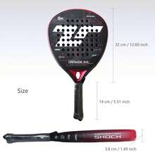 1pc Joeyplay 24K Carbon Fiber Flat Tennis Racket, High-Performance Diamond Head Padel Cage Tennis Racket, Ultra-Light Full Carbon Fiber Flat Tennis Racket, High-Grip 3D Textured Reflective Surface, EVA Foam Core Super Elasticity, Anti-Slip Ergonomic Handle, High Shock Absorption Design, Powerful Performance, Fashionable Sports Racket, Red/Blue/Orange