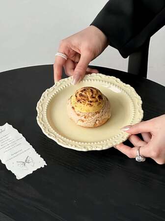 1 pieza Plato estilo minimalista francés Ins con relieve, apto para lavavajillas y reutilizable, adecuado para sala de estar/dormitorio/oficina, regalo ideal para familia, amigos, parejas, niños, apto para días festivos como San Valentín, Año Nuevo Chino, Día del Padre, Día de la Madre, Día del Maestro, Año Nuevo, Festival Qixi, Día Nacional, Día del Niño, Día de la Mujer