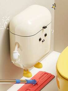 Cute Cartoon Design Wall-Mounted Kitchen Trash Can With Lid, Durable Plastic Trash Can, Sealed Odor-Proof Technology, Space-Saving Rectangular Trash Container, Suitable For Home, Bathroom - No Electricity Required