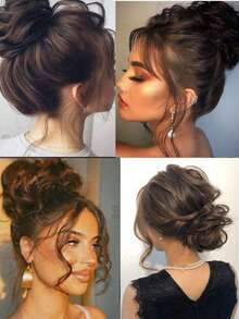 8 Inch Claw Clip On Messy Hair Bun Hairpieces Synthetic Black Brown Blonde Curly Wavy Hair Bun Donut Updo Chignon Hair Piece Hair Extensions For Women Girls - Multicolor - View 8