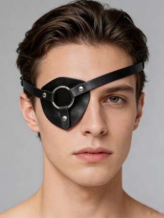 หน้ากากปิดตาหนัง PU สำหรับผู้ชาย, เครื่องประดับสำหรับเทศกาลและคอสเพลย์