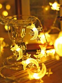 1.5m/3m/6m 10/20/40 LED Star & Moon Fairy String Lights, Battery Powered Indoor Decor Star & Moon Lights, Suitable For Wedding, Party, Holiday Decoration, Ramadan & Eid Decoration - Star Subscription Monthly - View 8