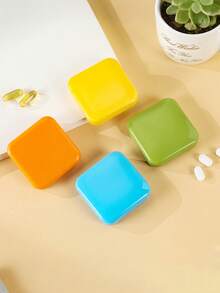 Personalized Custom New Medicine Box With Custom Pattern; Mini Push-Lid Medicine Box For Two-Way Medicine Storage; Travel And Outdoor Medicine Box. - Multicolor - View 4