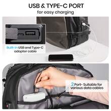 Travel Laptop Backpack, Expandable 30L-60L Vacuum Backpack, Waterproof Lightweight Business Rucksack, Wet Dry Separation, Fits 17.3 Inch Laptop - Champagne Gold - View 8