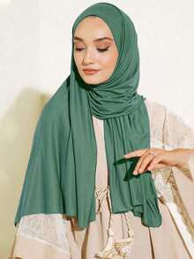 1 件女士头巾加大码纯色柔软头巾休闲头巾头巾长袍配饰情人节情人节女士面纱