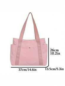 1pc Women Oxford Cloth Tote Bag, Large Capacity Fashion Versatile Shoulder Bag, Work Commute Crossbody Bag, Korean Style