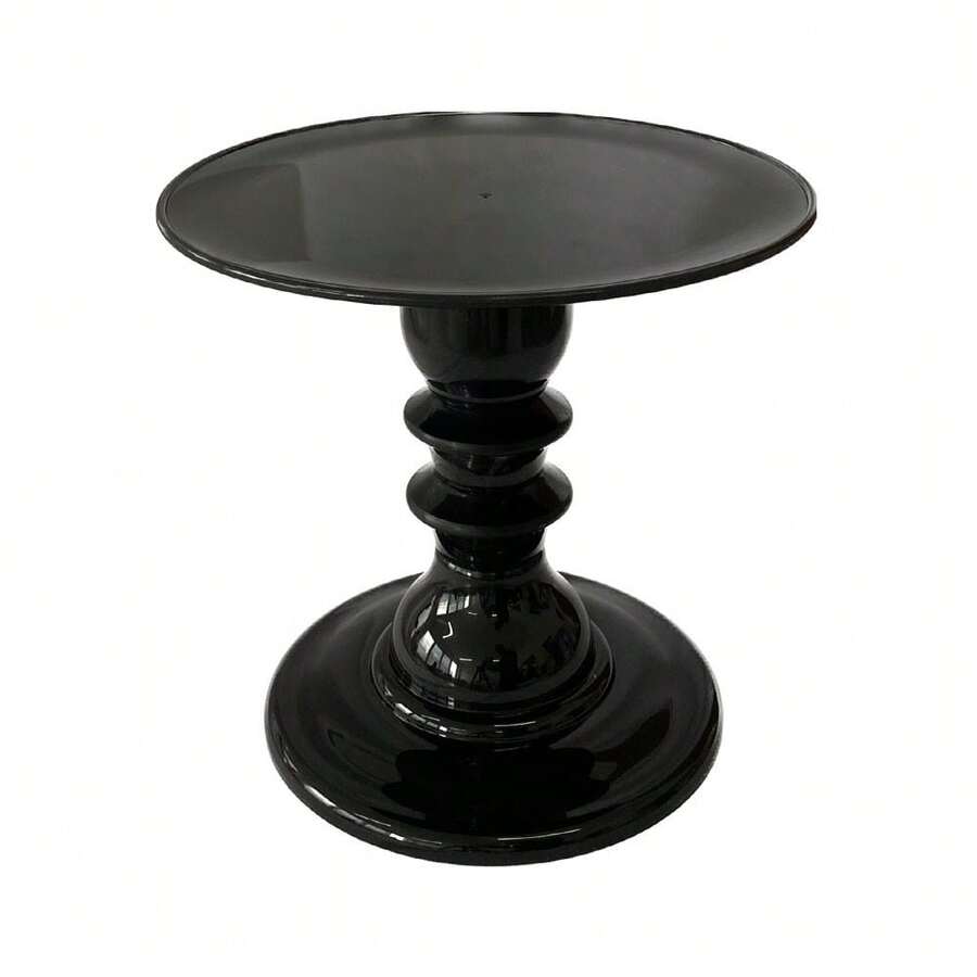 Mosaic Plate With Turned Base, 19.5 X 22 Cm, Decorative, ABS Plastic - Black - View 1