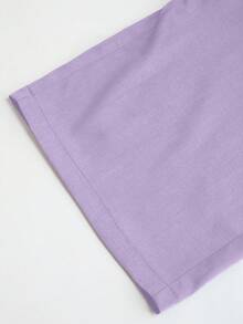 Vela Rue Minimalist Design Pants With Hook & Zipper Closure, Lightweight Semi-Sheer Full Length Pants, Solid Purple Color Wide Leg Trousers, Fashionable All Season Spring - Mauve Purple - View 5