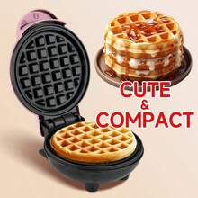 HONGMEI 1台350瓦4英寸迷你华夫饼机，壁插式，可制作单人份华夫饼、煎饼、生酮华夫饼，不粘涂层，易于清洁 - 英規插(220-240V) - 查看 11