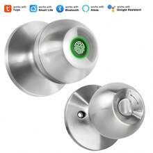 YFK Biometric Smart Fingerprint Door Handle, Keyless Entry Bedroom Door Lock With APP Control & Backup Mechanical Key, Interior Security Lock For Bedroom, Apartment & Office, Black/Silver - Plateado - View 5
