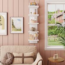 Tomnk 5-Tier Floating Wall Shelf, Wall Decor, Versatile Storage & Display, Sleek Space-Saving Display & Storage Rack, For Bedroom, Living Room, Office - Multicolor - View 9