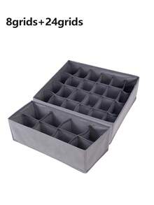 1pc/4pcs Set Foldable Closet Organizer Storage Boxes, Includes Collapsible Fabric Baskets And Storage Cubes, Portable Drawer Dividers For Clothes, Underwear, Bras, Ties, Accessories, Socks, Scarves, Leggings, T-Shirts, Jeans And Winter Wear | Ideal For Bedroom And Home Organization (Can Store Ladies Dresses, White T-Shirts, Black Pants) - Grey - View 18