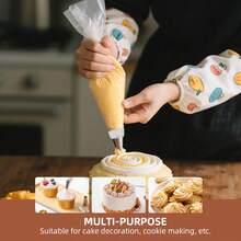 107件套不锈钢裱花嘴和裱花袋套装，蛋糕装饰用品套装，糖霜裱花嘴套装，高品质蛋糕装饰袋，包含100个裱花袋、1个转换器和6个裱花嘴 - 多功能烘焙工具，适用于蛋糕/饼干/糖霜/纸杯蛋糕/泡芙/甜甜圈，是居家、厨房和烘焙装饰的理想之选。 - - - 查看 5