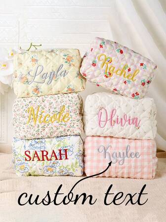 1개 맞춤 자수 화장품 가방, 맞춤 화장품 가방, 플로럴 화장품 가방, 여행용 화장품 가방, 여성용 세면도구 가방, 신부 들러리 선물, 휴일 선물