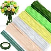 511/572/725 Pcs Value Pack Handmade DIY Floral Cleaning Tool Kit, Includes Colorful Chenille Stems, Flower Set, Floral Wire, Flower Centers, Floral Tape, Ribbons And Wrapping Paper For Valentine's Day And Ramadan Bouquets, Craft Kits, Colorful Marketplace, Craft Marketplace, Artificial Flowers, Wire, Frame Marketplace, Wire, Arts, DIY, Decorations, Shaping Materials, Handmade - Multicolor - View 23