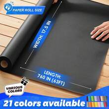 PerkHomy Brown Kraft Paper Roll 175" X 600" (50') For Gift Wrapping Bulletin Board Craft Art Bouquet Flower Packing Moving Shipping Floor Covering Table 70GSM 50LB (Brown, 175" X 50') - ColorA - 查看 2