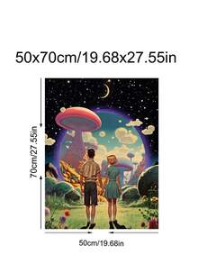 1幅奇幻艺术世界艺术帆布画，适用于卧室、客厅、走廊、办公室、厨房等场所，可作墙面装饰、冬季装饰、房间装饰、墙面艺术、家居装饰、帆布墙画、海报、带框墙画，可选画框 - 彩色 - 查看 16