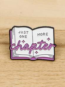 1件趣味爱书人士珐琅胸针，书卷气十足，松树造型，翻领别针，背包装饰，时尚饰品，阅读礼物