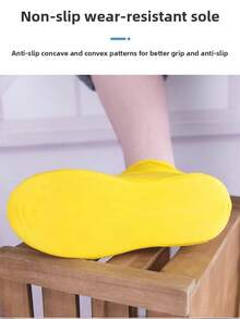 1 Pair Waterproof Latex Anti-Slip Rain Shoe Covers, Thick & Durable Outdoor Rain Boots Covers For Men & Women, Mid-Calf, Portable Insulation, Galentines, Puppy, Carnival, Party Decorations, Spring Summer Picks, Brides Maid Gifts, Room, Bedroom Decor, Bedroom Decor, Beach, Travel, For Men, For Women, Vacation - Multicolor - View 9