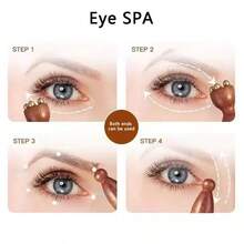 迷你莲花刮痧面部按摩器 - 眼部及面部穴位按摩器，纯黄铜材质，红木手柄，具有抗衰老、放松和护肤功效，适合休闲及办公使用。 - 彩色 - 查看 2