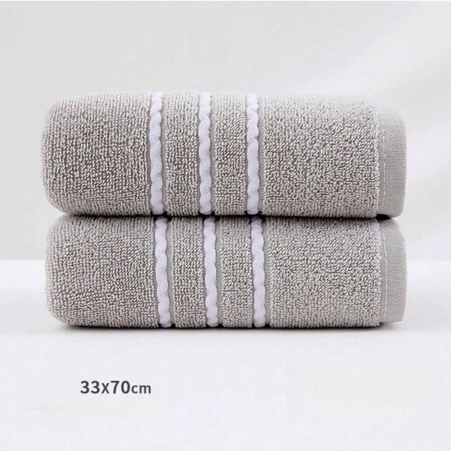 1 toalla de algodón puro, toalla absorbente para adultos de 18 unidades, toalla facial gruesa, regalo publicitario de supermercado, toalla bordada - Gris - Ver 1
