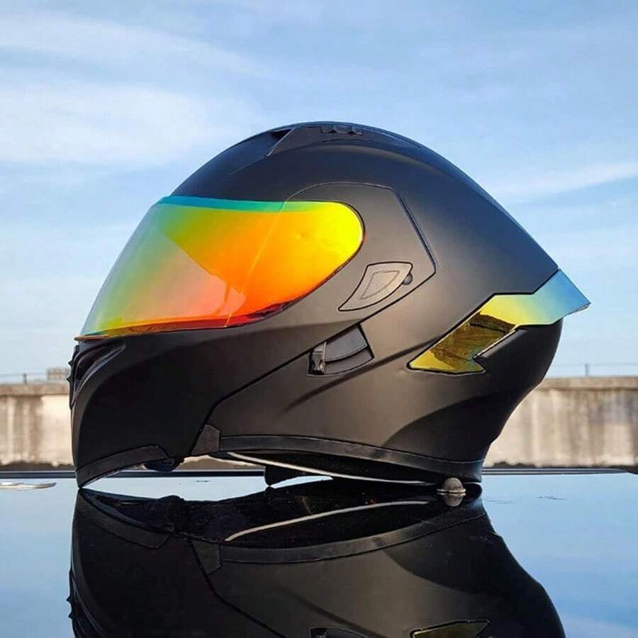 BMX HelmetMotorcycle Hel-Met Motorcycle Full Face Hel-Met Dot Approved Motorbike Street Bike Racing Hel-Met with Sun Visor For AdultYouth Men and Women - A6 - Ver 1