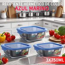 2 piezas/3 piezas Recipientes de Almacenamiento de Alimentos de Vidrio con Tapas | Cajas de Almuerzo Herméticas y A Prueba de Fugas | Preparación y Almacenamiento de Comidas | Aptos para Microondas, Horno, Refrigerador y Lavavajillas - transparente - Ver 15