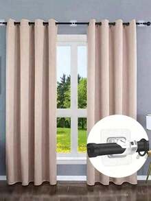 8/4/2pcs Self-Adhesive Curtain Rod Brackets, Curtain Rod Hooks, Adjustable Curtain Rod Hooks, Bathroom Curtain Rods, Wall-Mounted Hooks, Heavy Duty Kitchen And Bathroom Door Adhesive Hooks, Suitable For Home, Living Room, Bedroom, Kitchen, Bathroom, Hotel Curtain Hooks - Multicolor - View 8
