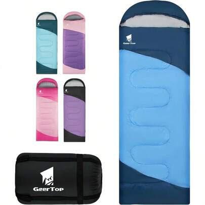 GEERTOP - Saco de dormir para acampar ligero saco de dormir para adultos y niños verano clima frio senderismo viajes