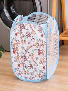 1pc/3pcs Baby & Kids Cartoon Animal Pattern Foldable Handled Mesh Storage Basket, Suitable For Indoor & Outdoor Snacks, Toys, Clothes Storage - Multicolor - View 14