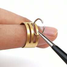 2 piezas/1 pieza Anillo abierto hecho a mano de 17 mm, Hallazgos de joyería DIY, Herramientas de artesanía de material de cobre, Accesorios de anillos de cuentas - Multicolor - Ver 2