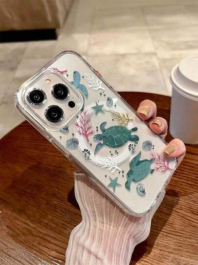 Funda para  con motivos marinos y florales y función de carga magnética, con un diseño elegante y sofisticado. Compatible con las fundas de las series  16E/15/14/13/12/11/XR/XS MAX/MINI/Pro/PLUS/Pro Max, así como con las series  S/A/NOTE/M/F,  G85/45/34/EDGE50FUSION, OPPO REALME P1/13 PRO/12 PRO+/14 PRO/14 PRO PLUS y otros modelos. Fabricada con un panel trasero acrílico y un marco de TPU, ofrece protección resistente a la suciedad, a las caídas y a los golpes, con un agarre cómodo. Ideal para uso personal o como regalo para familiares y amigos, adecuada para San Valentín, Halloween, Navidad, Año Nuevo y otras ocasiones festivas.