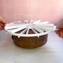 Cake Portion Cutter Cake Portion Marker Round Cake Slicer Double Sided Cake Portion Marker 10 Or 12 Pieces (White 26.8 Cm /10.6 In Diameter) - 白色 - 查看 2