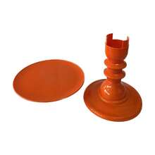 Mosaic Plate With Turned Base, 19.5 X 22 Cm, Decorative, ABS Plastic - Orange - View 2