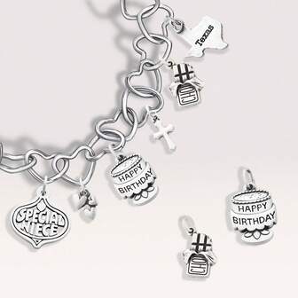 1pc STYLEVER Elegant Asymmetrical Letter Pendant, Can Be Manually Clipped Onto Necklace Or Bracelet, DIY Charming Pendant, Unique Classic Style, Suitable For Daily, Party, Banquet Decoration