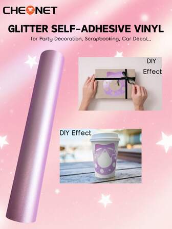 Rolă de vinil adeziv permanent CHEONET Rose - Ideală pentru mașini de tăiat și plottere, vinil permanent pentru proiecte DIY