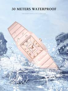 LIGE 女士手表，防水石英表，防滑表冠，陶瓷表带 - 白色 - 查看 7