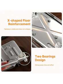 Senmeo Manual Meat Slicer (Stainless Steel, Multi-Functional), Bone Chopper/Vegetable Cutter For Frozen Beef/Chicken - 銀色 - 查看 5