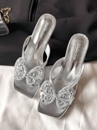 Tongs à talons hauts avec nœud pour femmes, sandales à talons hauts minimalistes, nouvelle arrivée printemps/été