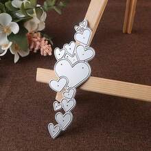 1pc Heart Shape Metal Cutting Dies For Card Making , Valentines Day Decorative Die Cuts For DIY Scrapbooking Photo Album, Wedding Heart Die Cutting Crafts Supplies - Silver - View 7