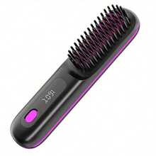 Cordless Hair Straightener Brush, Rapid Heating, Hot Comb Hair Straightener For Women, Lightweight, Type-C Charging Port, Anti-Scald, Lightweight, USB Rechargeable - 黑色 - 查看 2