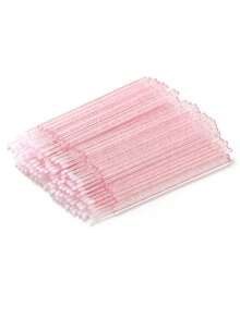 100pcs/Pack Micro Eyelash Brushes - Black Micro Mascara Wands - Disposable Micro Brushes - Micro Eyelash Lift Brushes - Ultra Fine Fiber Lash Brushes, Suitable For Eyelashes, Eyebrows, Eyeshadow, Can Be Used As Spiral Brushes.,Giveaways - Pink - View 11