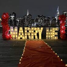 点亮你的派对！92厘米/3英尺发光字母灯牌，派对拍照道具，暖黄色发光字母派对装饰，适用于生日、婚礼、毕业典礼、情人节派对装饰，派对用品 - 白色 - 查看 2