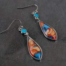 Bohemian Style Women's Earrings, Vintage Resin Pendant Jewelry, Beach Party Gift - E206 - View 5